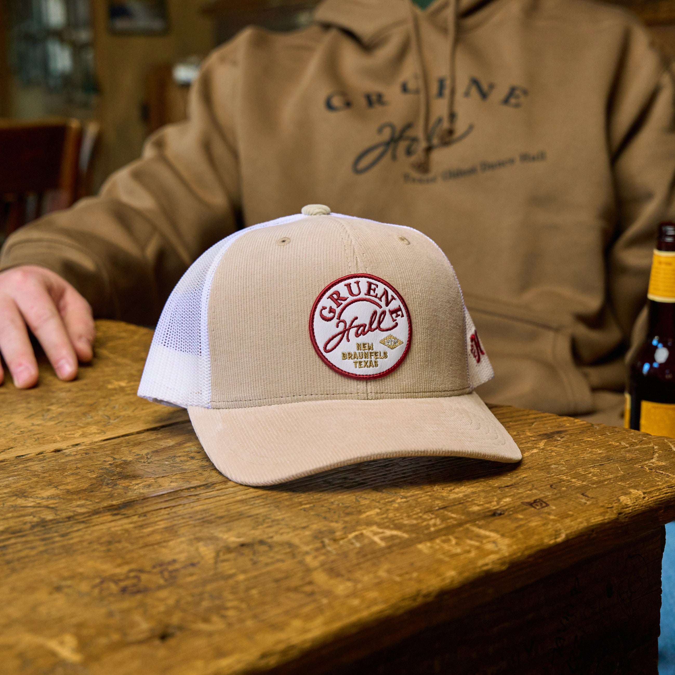 Hooey x Gruene Hall Circle Patch Corduroy Cap #GH2420T-TNWH