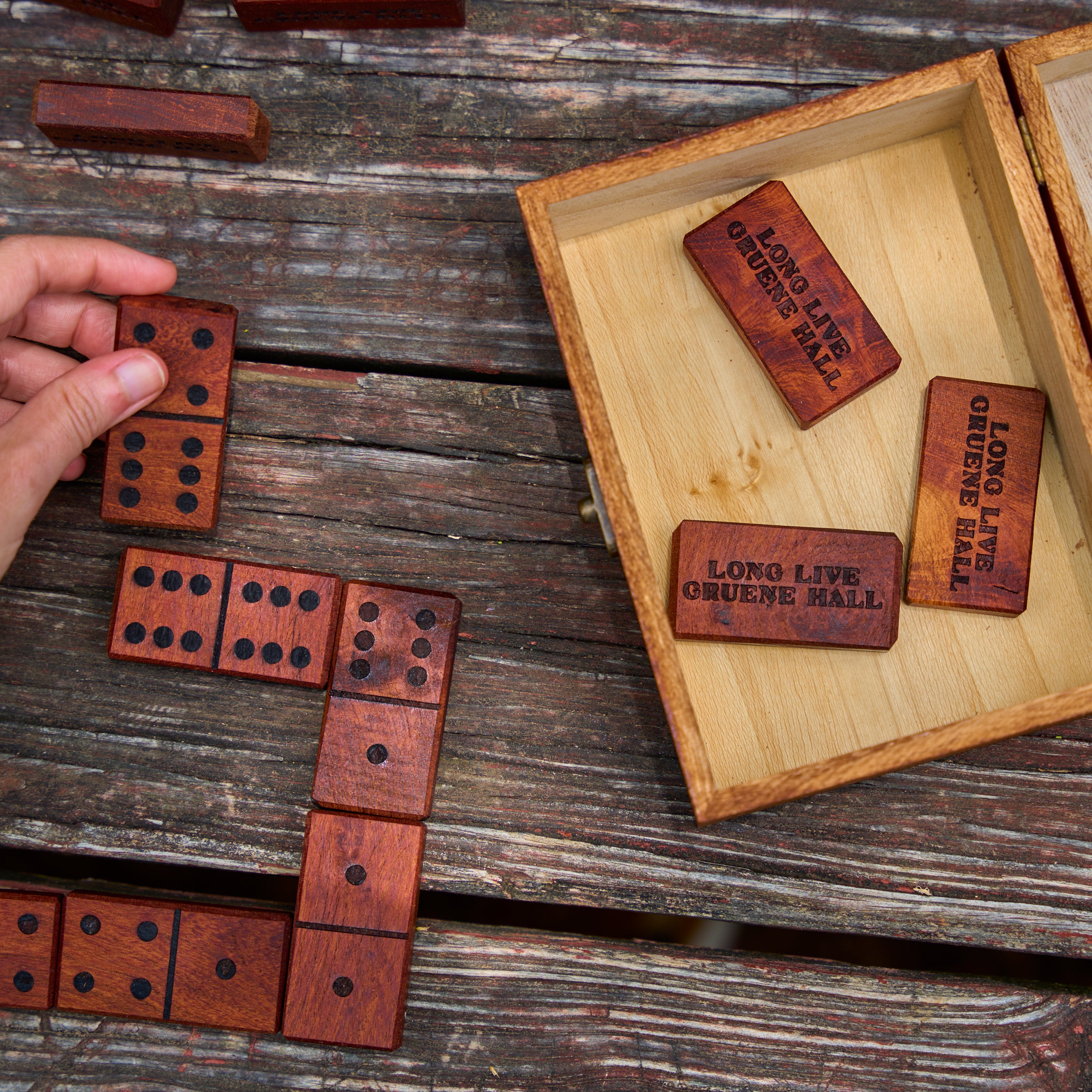 Gruene Hall Mesquite Domino Set
