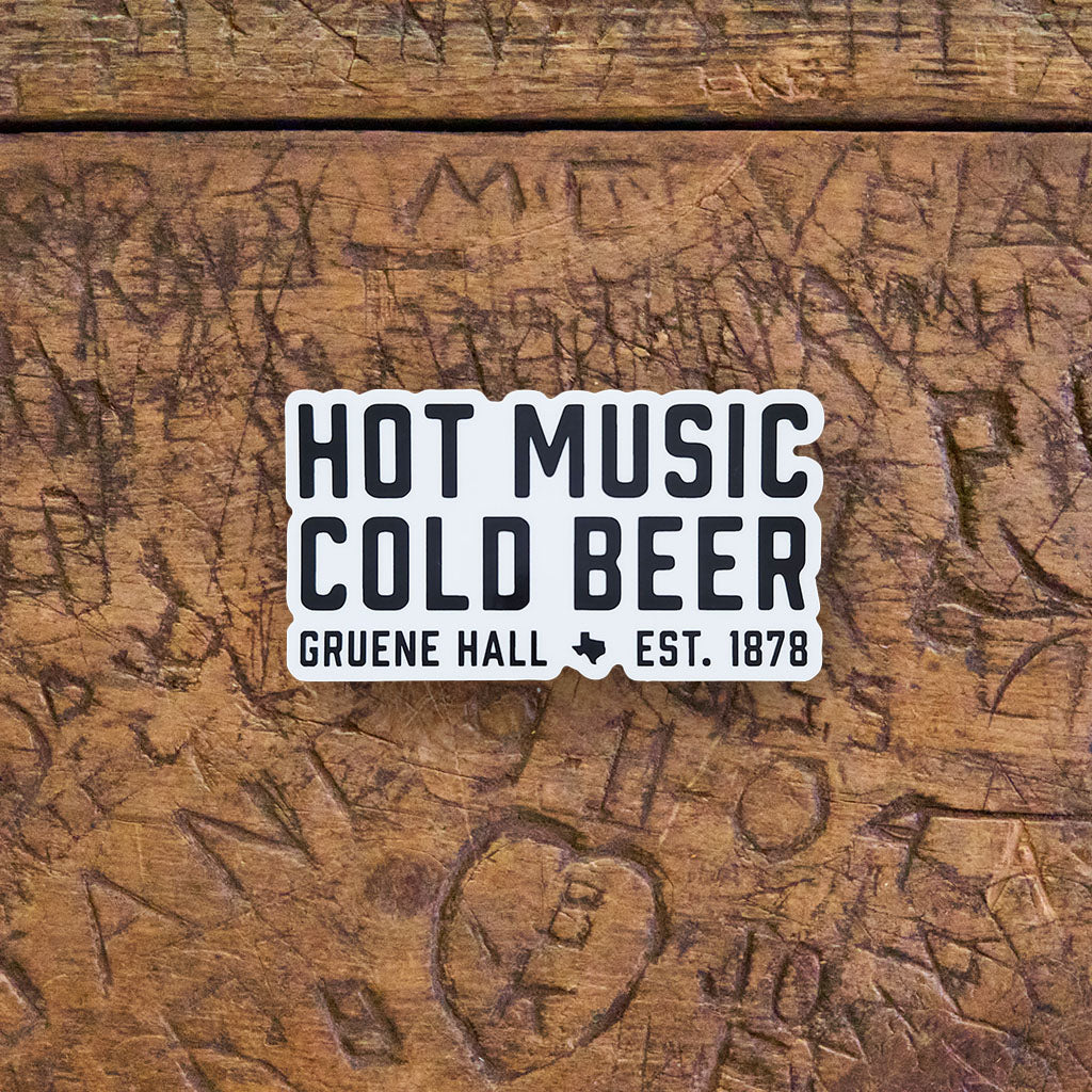 Hot Music Cold Beer Sticker – Gruene Hall Merch Booth