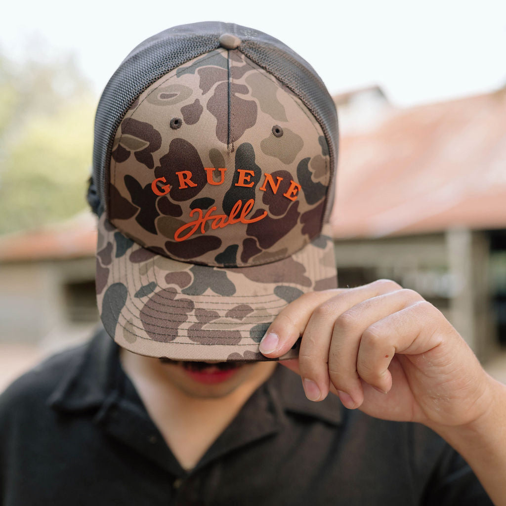 Bark Duck Camo Silicone Logo Trucker Cap #112PFP