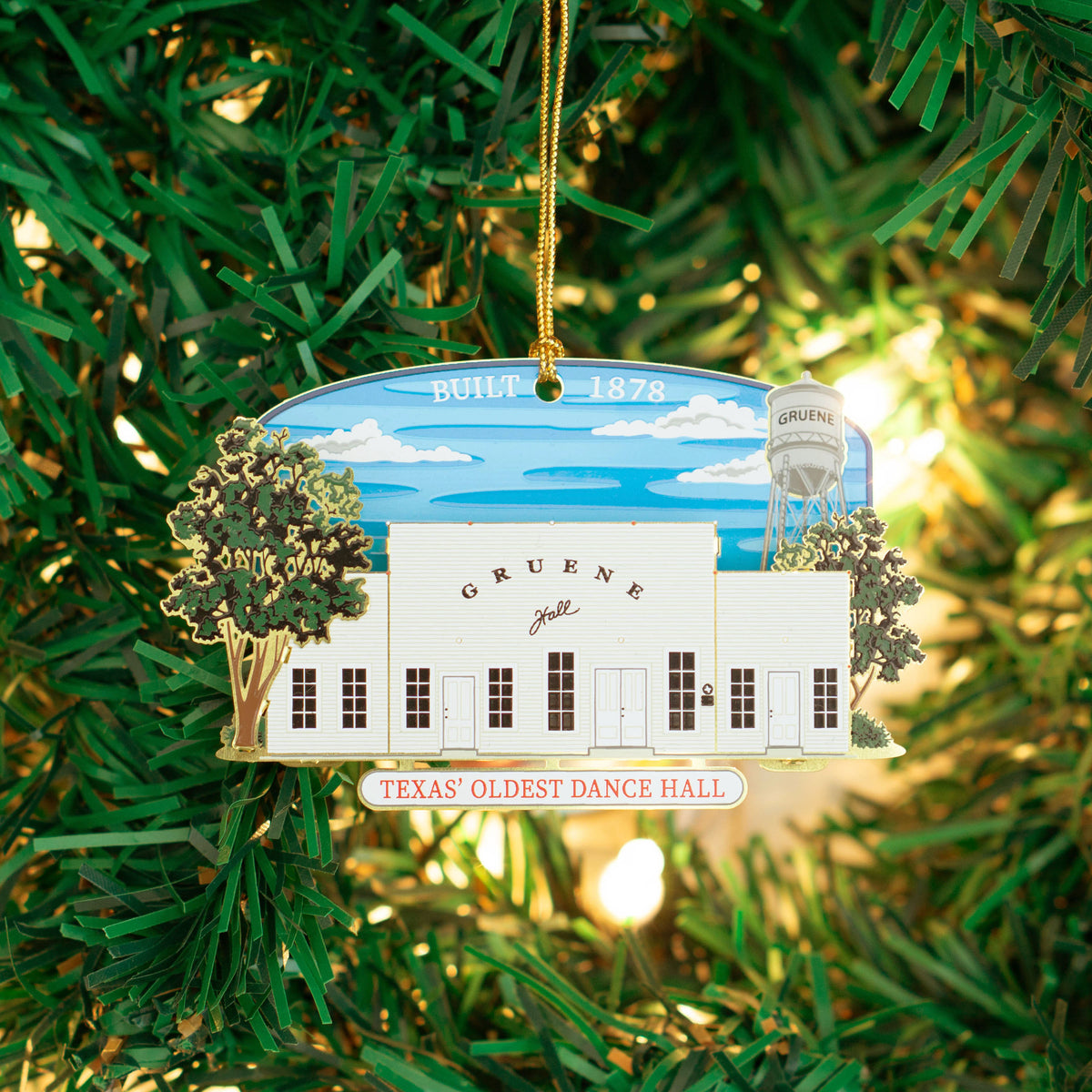 Hall & Watertower Brass Ornament