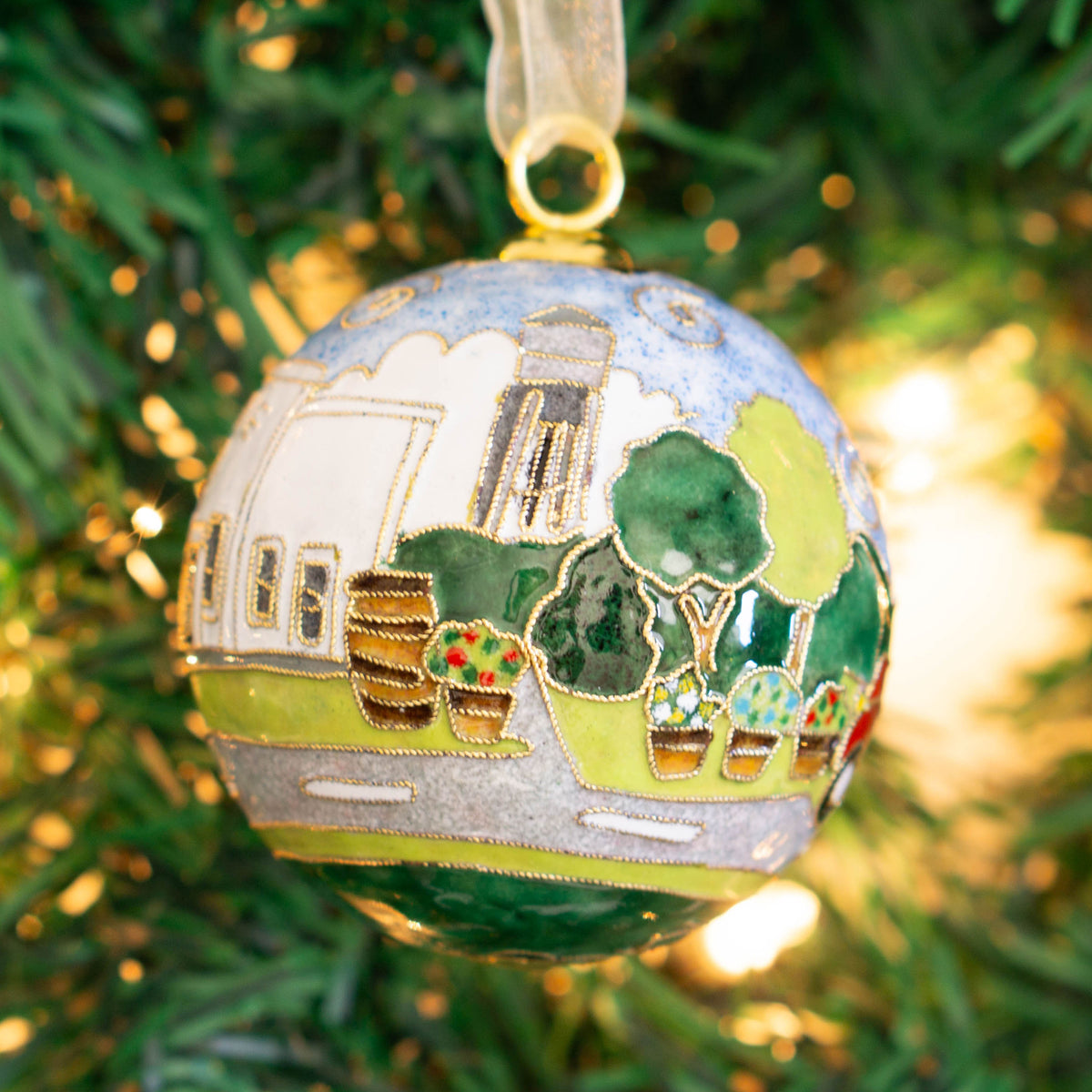 Gruene Vintage Red Truck Cloisonné Ornament #19127-O