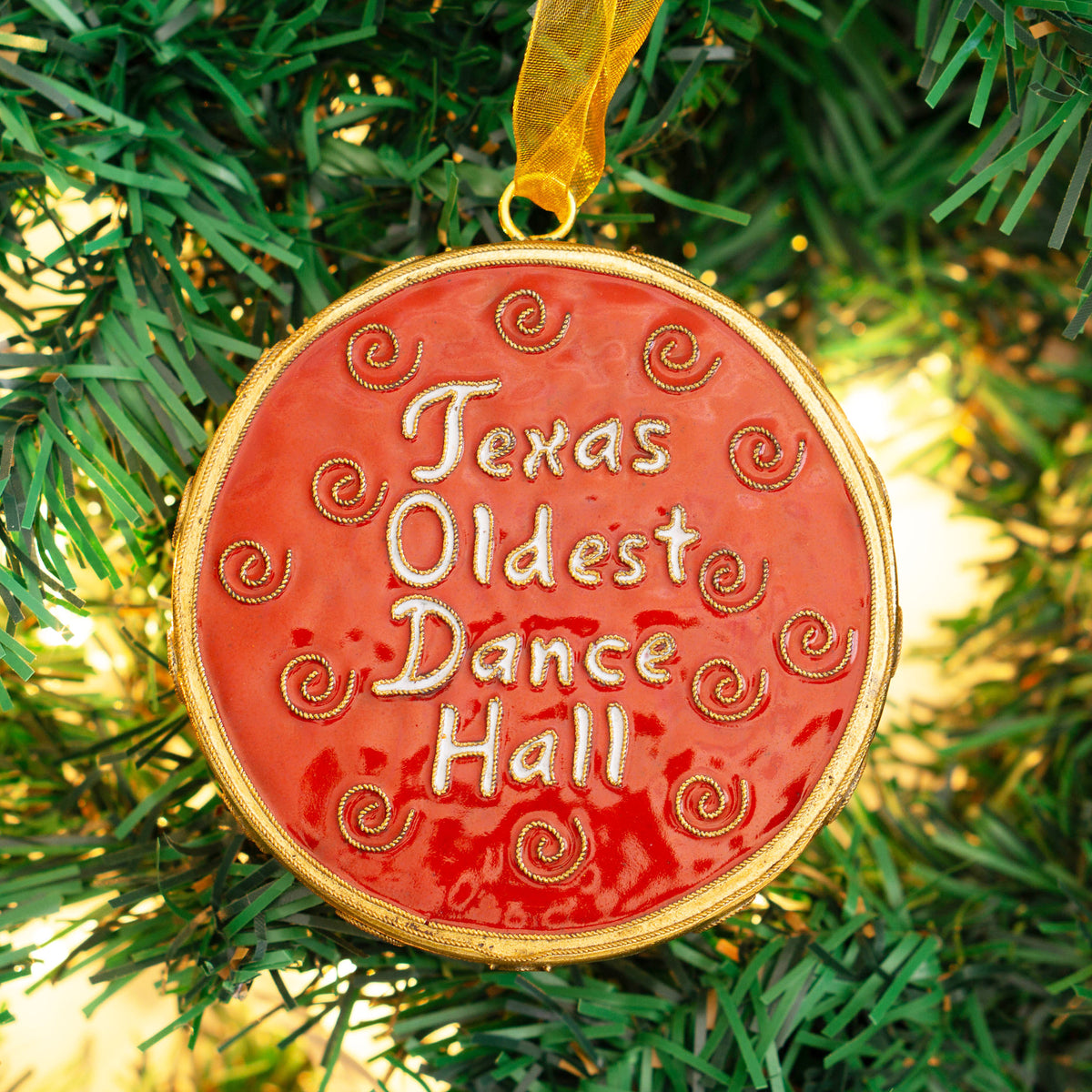Gruene Hall Oldest Dance Hall Disk Cloisonné Ornament #19128-O