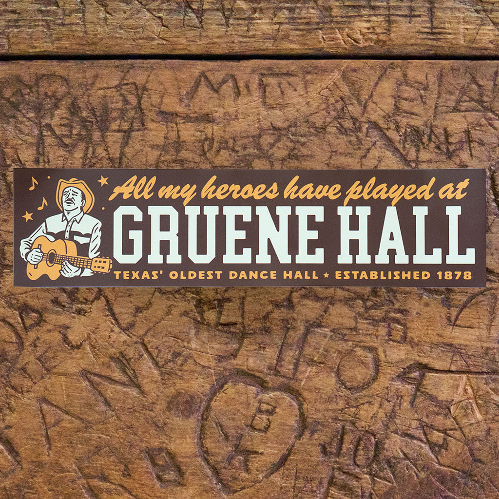 Oxford Pennant x Gruene Hall All My Heroes Gruene Hall Bumper Sticker