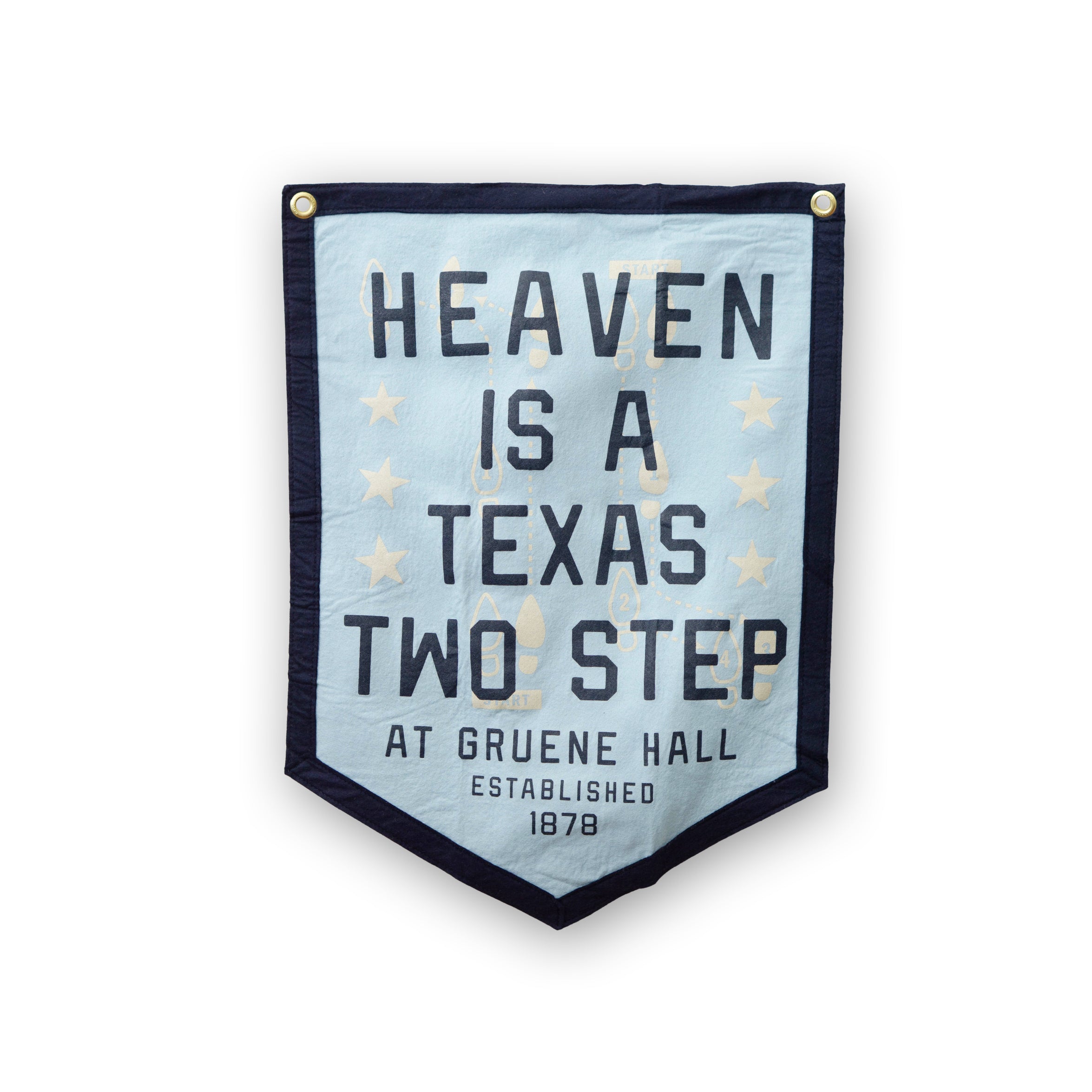 Oxford Pennant x Gruene Hall Heaven is a Texas Two Step Camp Flag