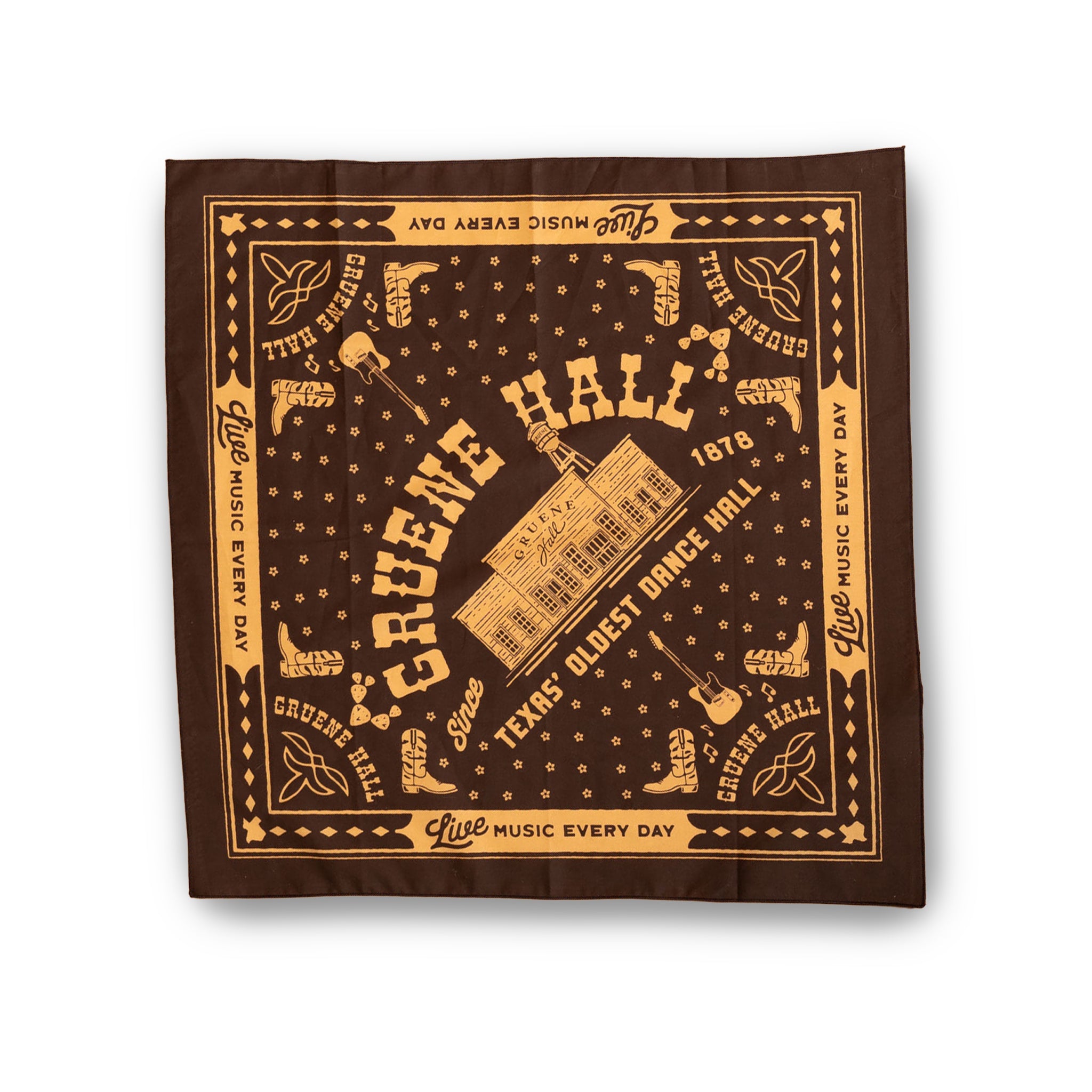 Texas Hill Country Provisions x Gruene Hall Honky Tonk Brown Bandana