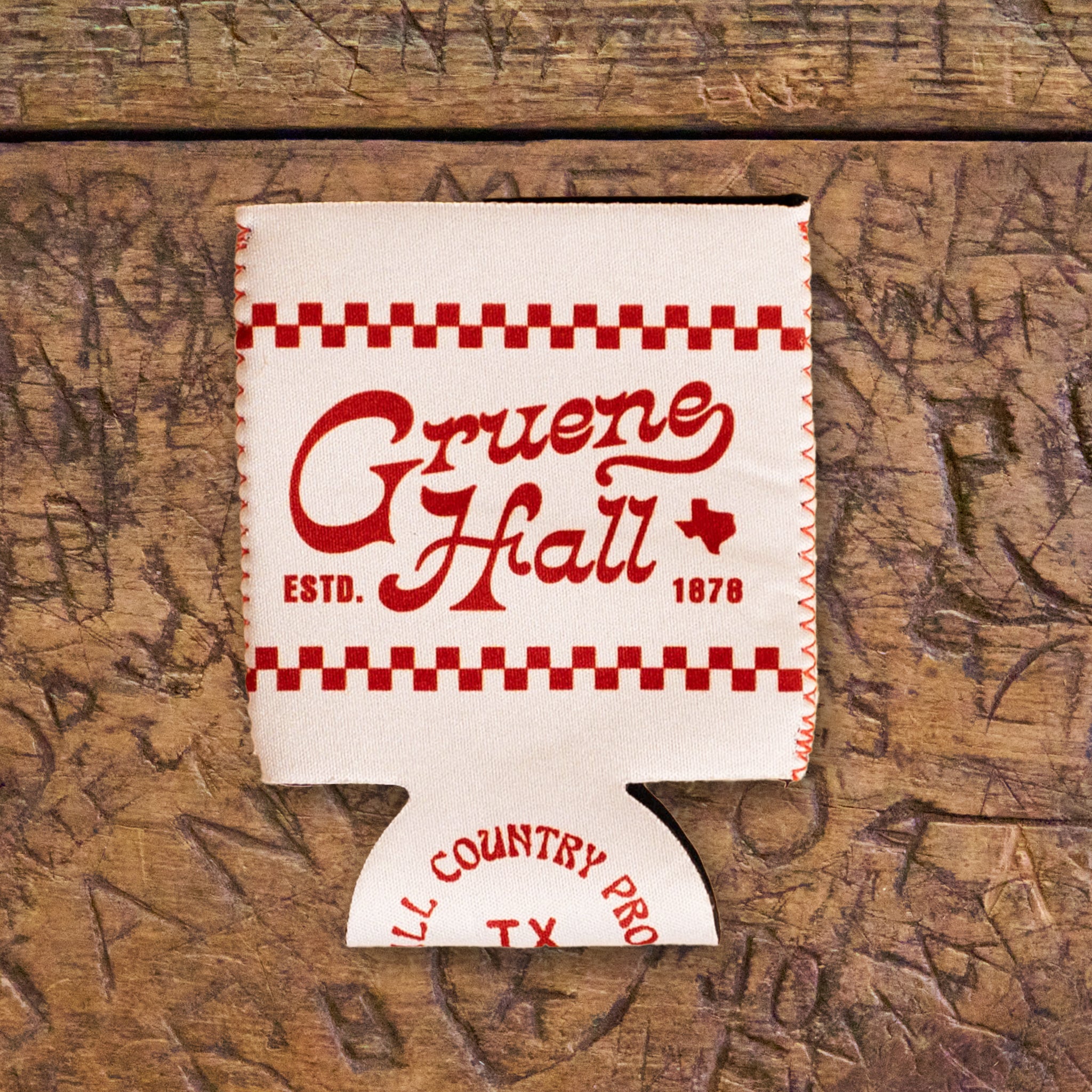 Texas Hill Country Provisions x Gruene Hall Feed & Seed Koozie